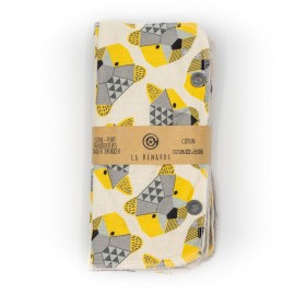 Essuie-tout lavable avec pressions ours