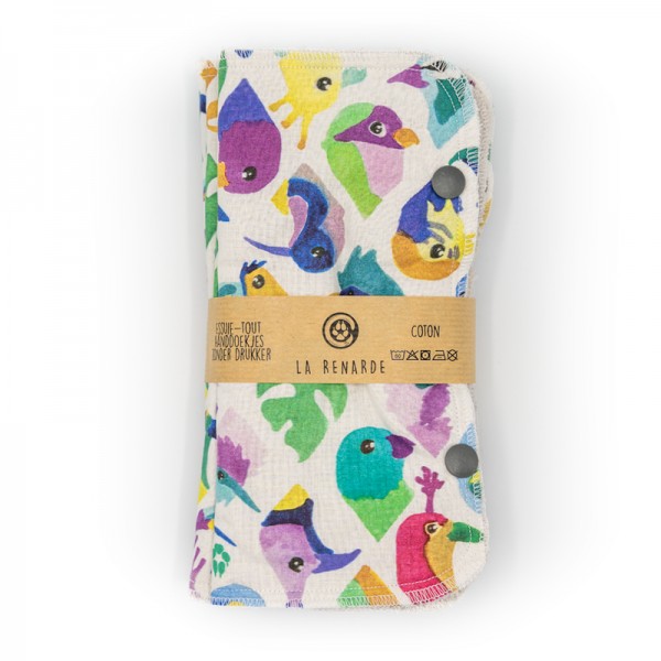 Essuie-tout lavable avec pressions tropical