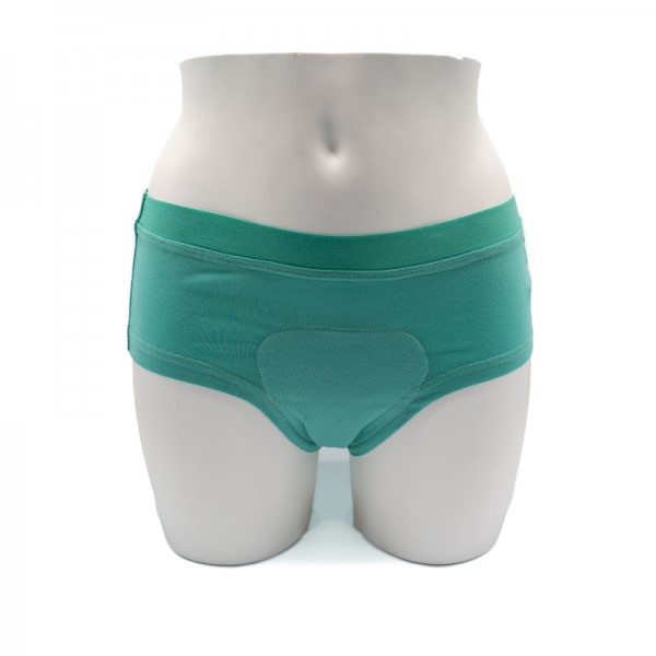 Shorty menstruel vert d'eau
