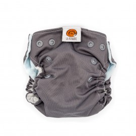 Couche TE1 Taille naissance unie gris/gris-bleu avec insert en bambou - Seconde Main