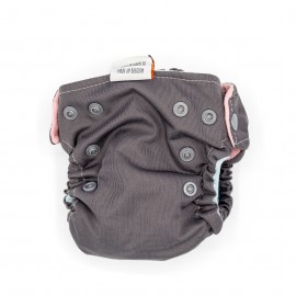 Couche TE1 Taille Naissance unie gris/bleu-rose avec insert en coton - Seconde Main