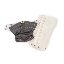 Culotte TE2 unie gris/cirque avec 3 inserts en bambou taille S - Seconde Main (lot n°11)